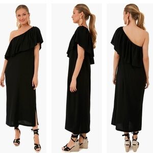 Tuckernuck Pomander Place Black Florencia One Shoulder Dress SzXL